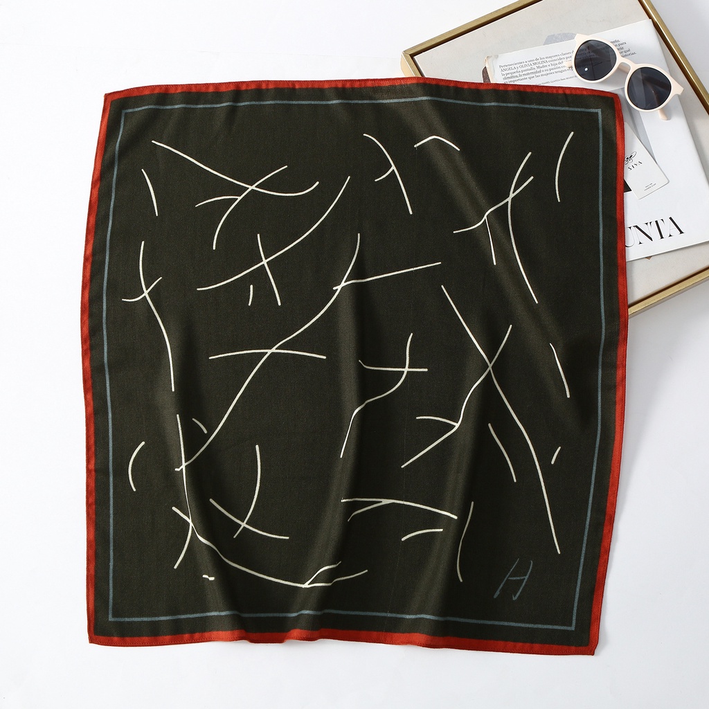 Khăn Choàng Cổ Hình Vuông Cỡ Nhỏ Chất cotton Lanh Thời Trang Xuân Hè Kích Thước 65 * 65cm Cho Nữ