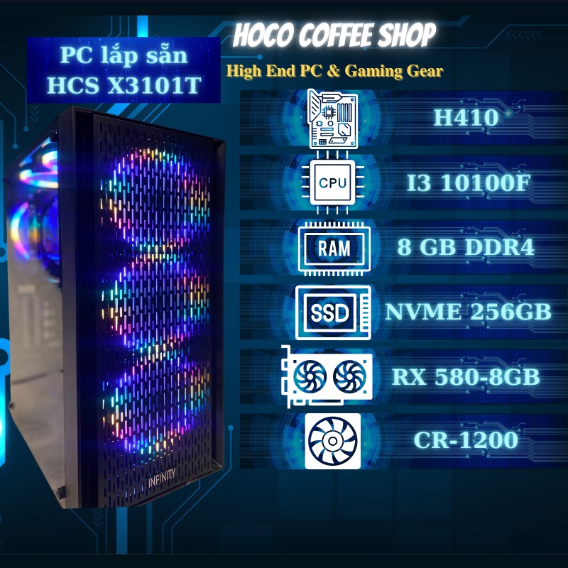 Bộ máy tính PC gaming, văn phòng HCS X3101T I3 10100, VGA GTX 1060 3gb / RX 580 8GB RAM (BH 36 Tháng) - Poogroup | BigBuy360 - bigbuy360.vn