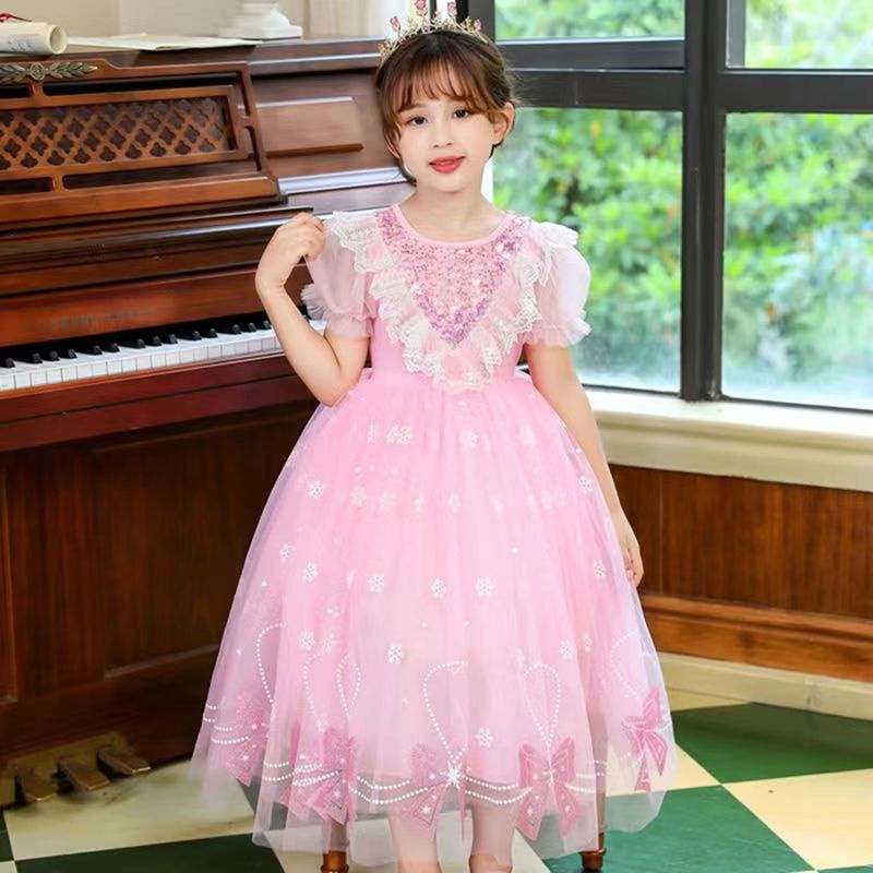 Băng và tuyết mê hoặc cho bé gái Mùa hè mới Đầm bé gái Lớn Trẻ nhỏ Đầm lưới trẻ em Đầm công chúa cho bé