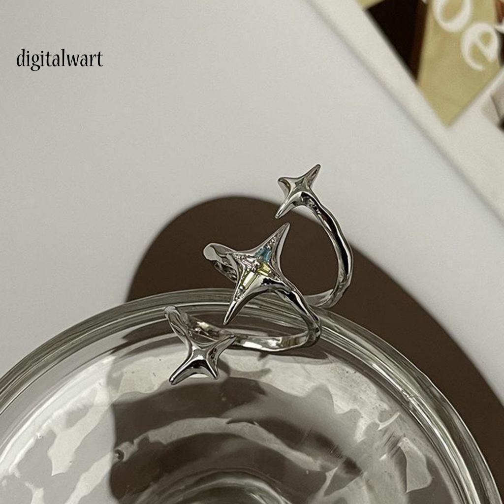 Kỹ Thuật Số| Nhẫn Hở Nhiều Lớp Hình Xoắn Ốc Và Ngôi Sao Sáng Tạo Có Thể Điều Chỉnh Cho Nữ