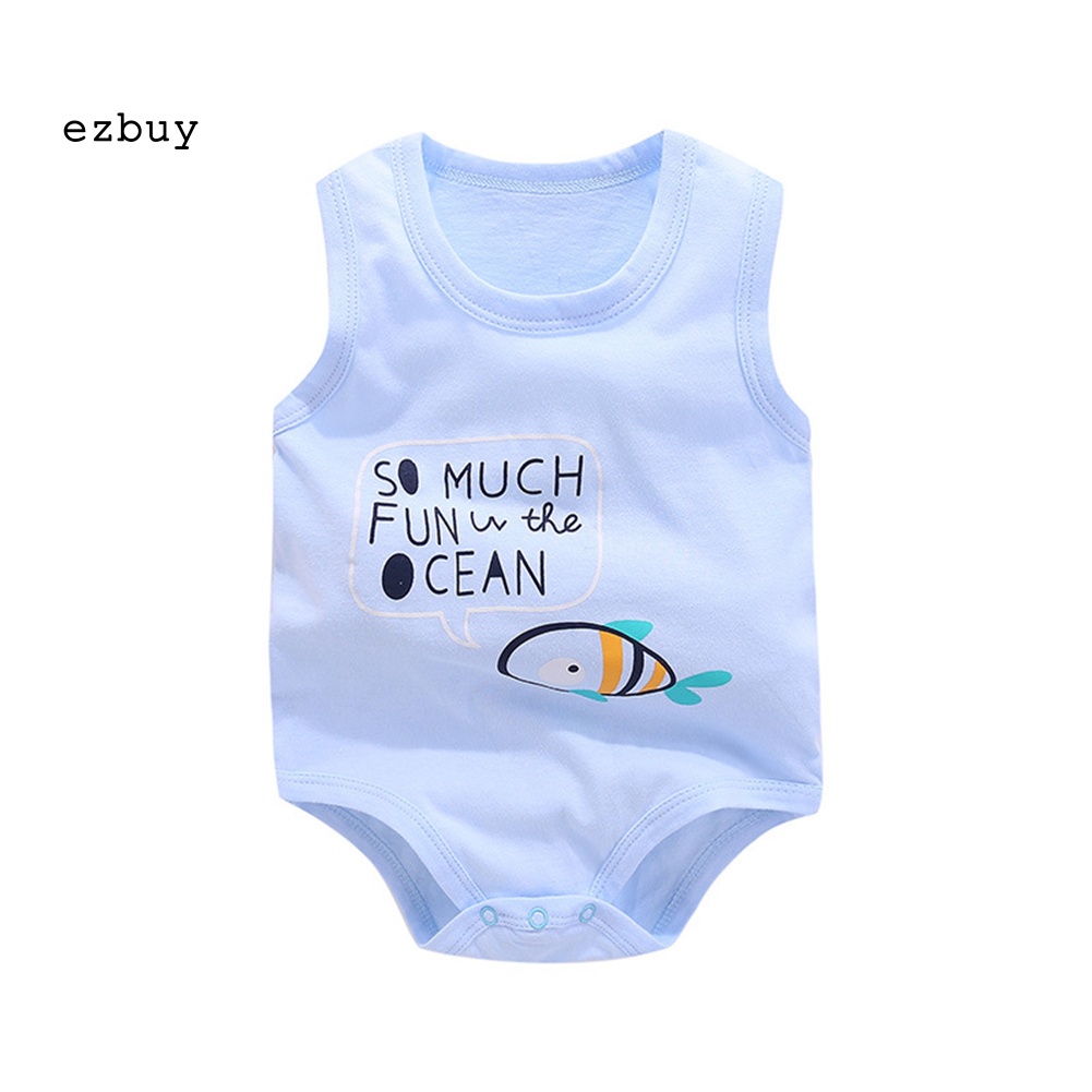 Bộ Áo Liền Quần Mềm Mại Thoáng Khí In Họa Tiết Động Vật Dành Cho Bé