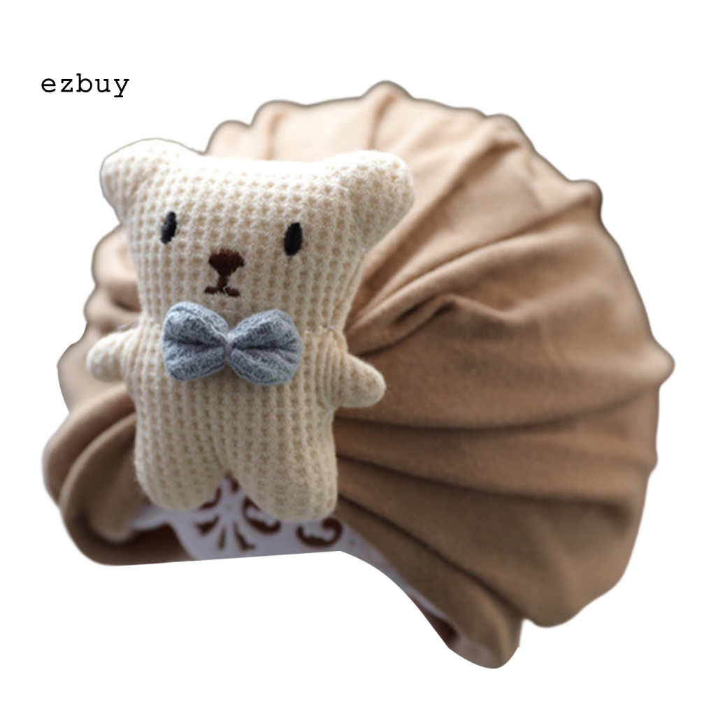 Mũ Cotton Trùm Đầu Co Giãn Thoải Mái In Hình Gấu Hoạt Hình Cho Bé Sơ Sinh
