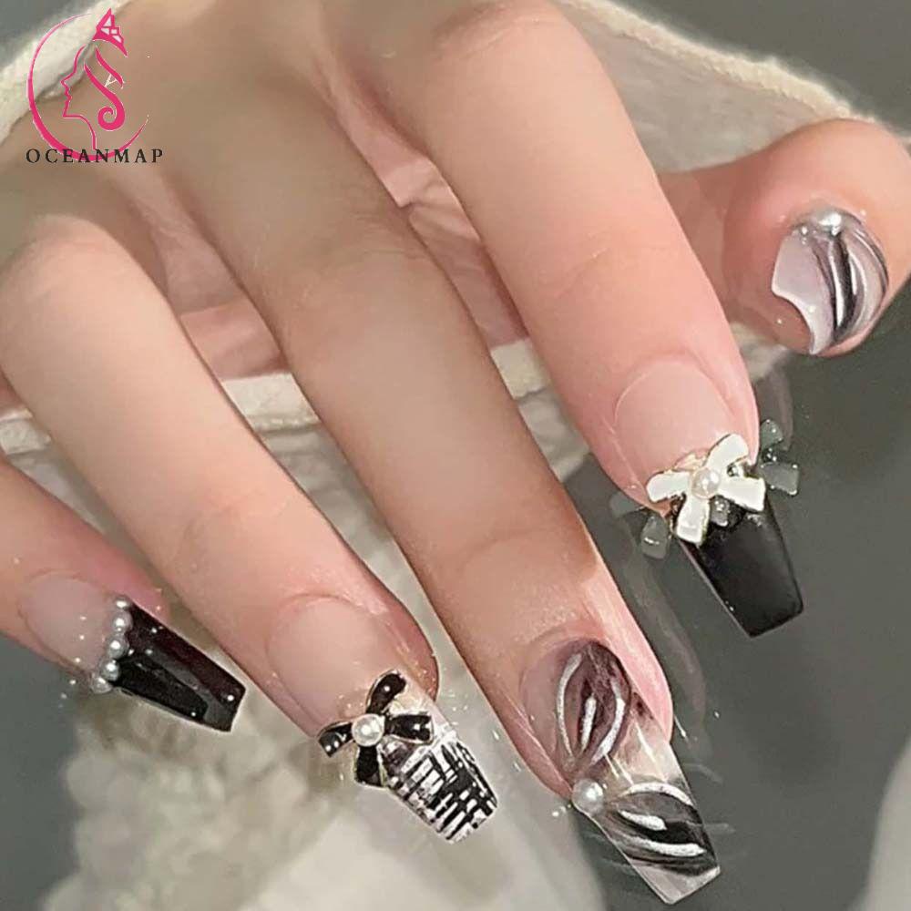 Phụ Kiện Trang Trí Móng Nghệ Thuật Hình Nơ / Trái Tim 3D Phong Cách Nhật Bản