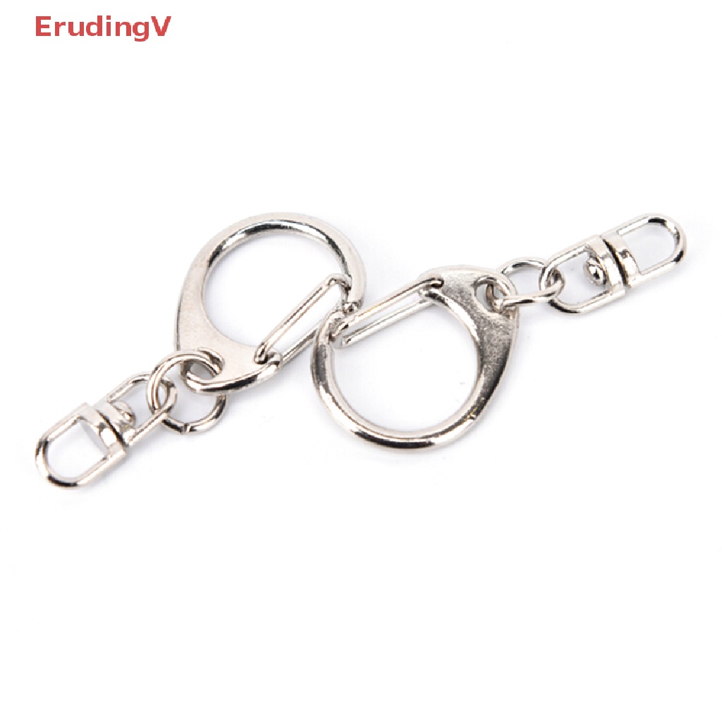 Set 10 Móc Khóa Ngắn Màu Bạc Bóng DIY