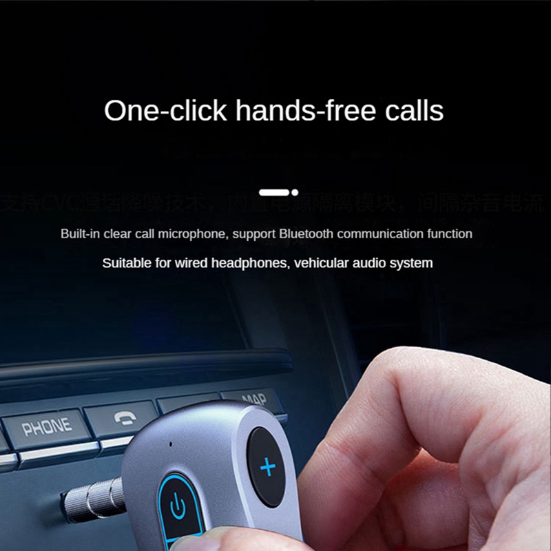 1 Bộ Chuyển Đổi Bluetooth 5.0 Aux Bluetooth 5.0 2 Trong 1 Pin 16H Cho Xe Hơi