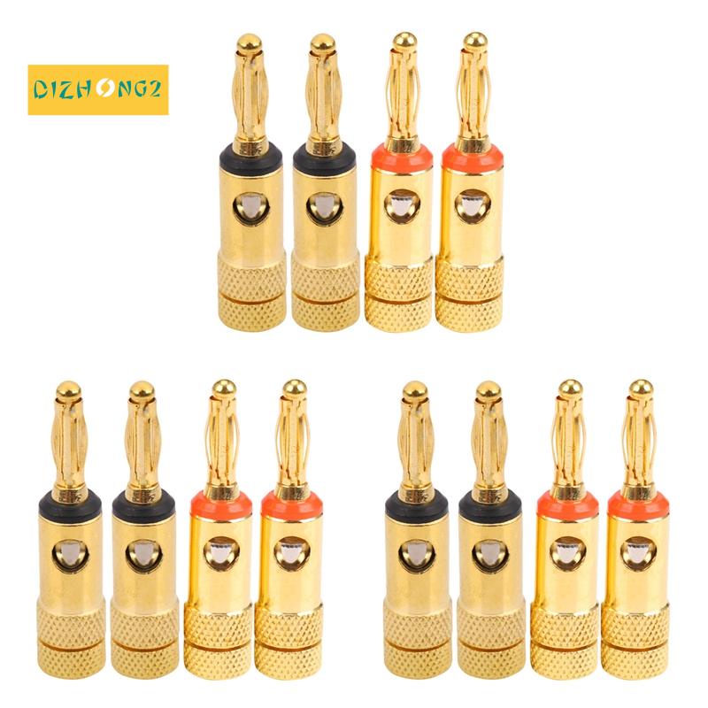 Set 12 Đầu Cắm Bắp Chuối Mạ Vàng 2 Đỏ / Đen 4mm LL68-4BP1