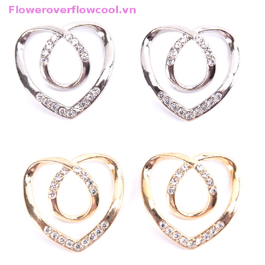 Ghim Cài Áo Hình Trái Tim Đính Pha Lê Lụa Thời Trang Cho Nữ
