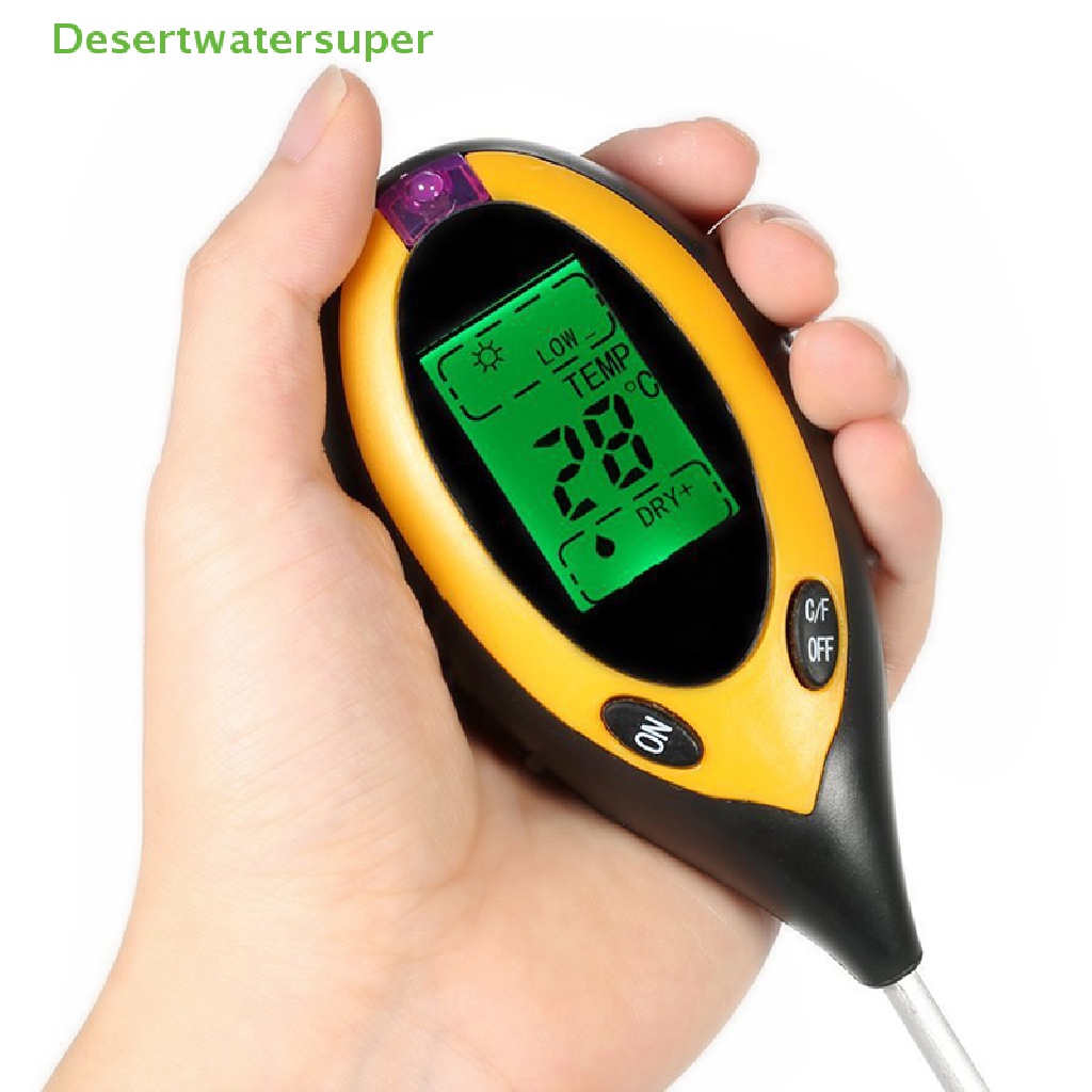 Máy Đo Độ PH / Độ Ẩm / Ánh Sáng Mặt Trời 4 Trong 1 Có Màn Hình LCD Hot!