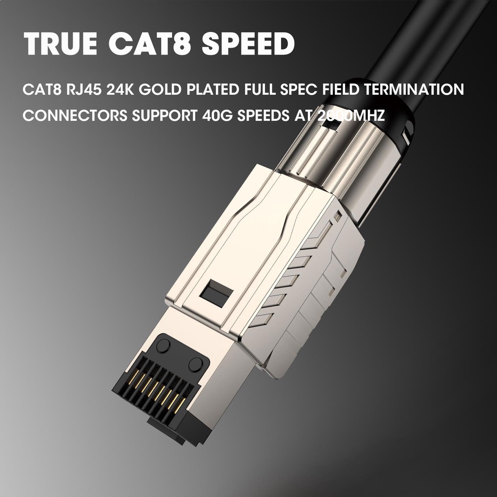Đầu Nối Kim Loại Zoeax RJ45 Cat8 Cat7 Cat6A RJ45 2000MHz 40G LAN 22AWG - 24AWG