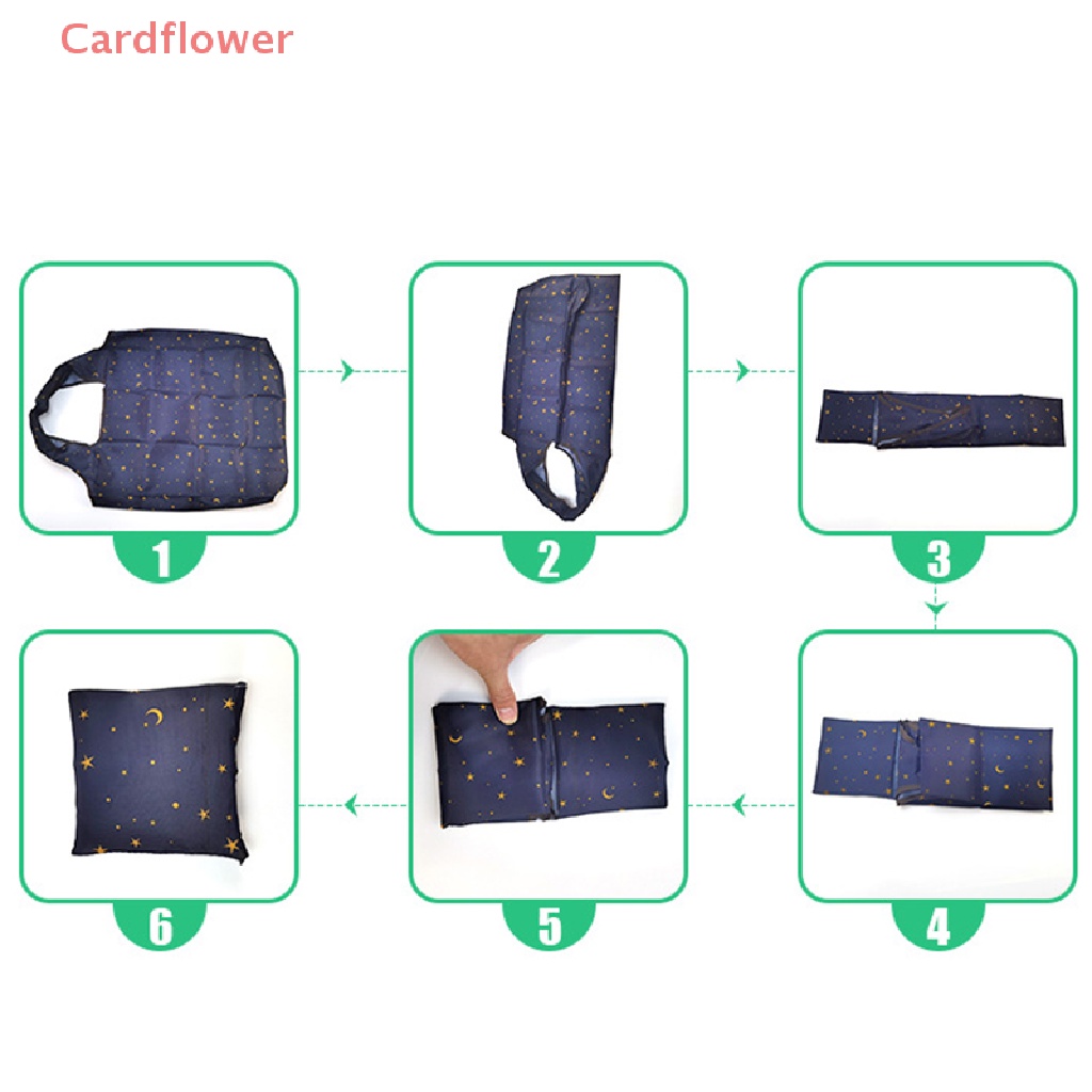 < Cardflower > Hàng Có Sẵn Túi Mua Sắm Vuông Sức Chứa Lớn Có Thể Gập Lại Phong Cách California Sáng Tạo Mới