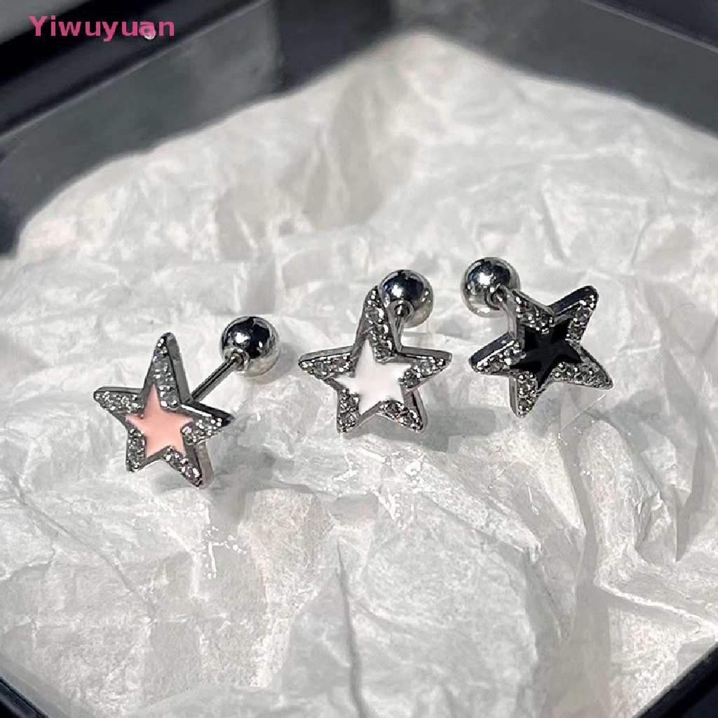 1 Đôi Khuyên Tai Đính Đá Zircon Hình Ngôi Sao Thời Trang Mới