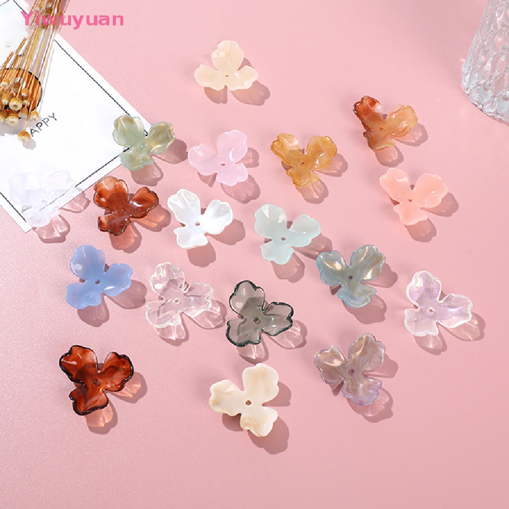 10 Bông Hoa Bằng Acrylic Kích Thước 39x36mm Phụ Kiện Trang Sức Mới