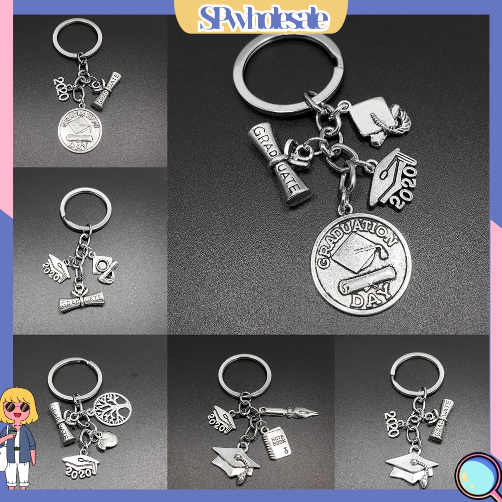 <SPwholesale> Móc Khóa Hình Nón Tốt Nghiệp 2020 Bằng Hợp Kim Có Giá Đỡ