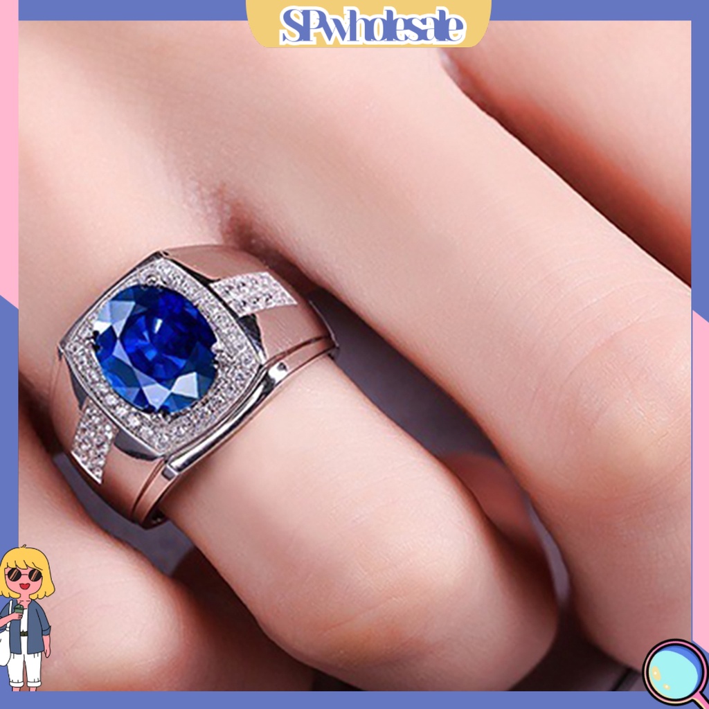 <SPwholesale> Nhẫn Đính Đá Zircon Sang Trọng Cho Nam