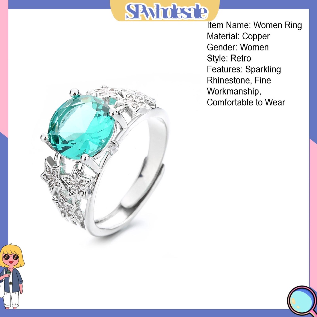 <SPwholesale> Nhẫn Hở Hình Ngôi Sao Năm Cánh Đính Đá Thời Trang Cho Nữ