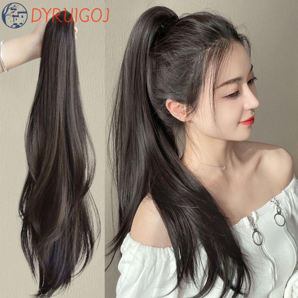 Tóc Giả Đuôi Ngựa Bằng Sợi Tổng Hợp Màu Nâu / Đen Tự Nhiên