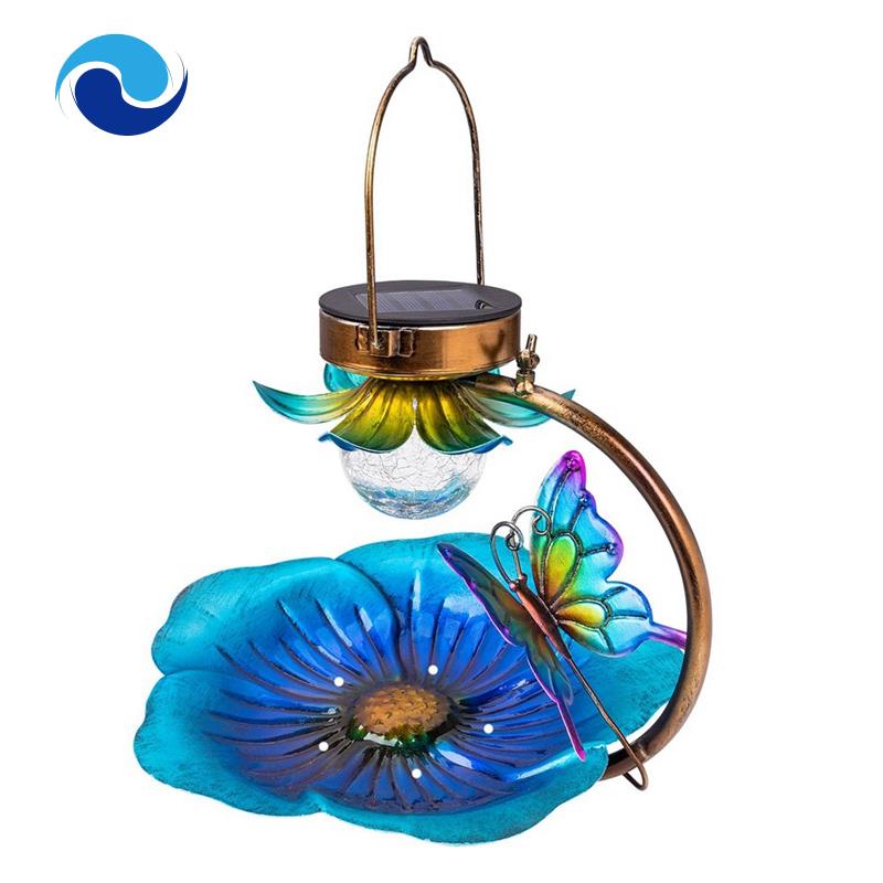 Khay Đựng Thức Ăn Treo Ngoài Vườn Sử Dụng Năng Lượng Mặt Trời Trang Trí Hình Bướm