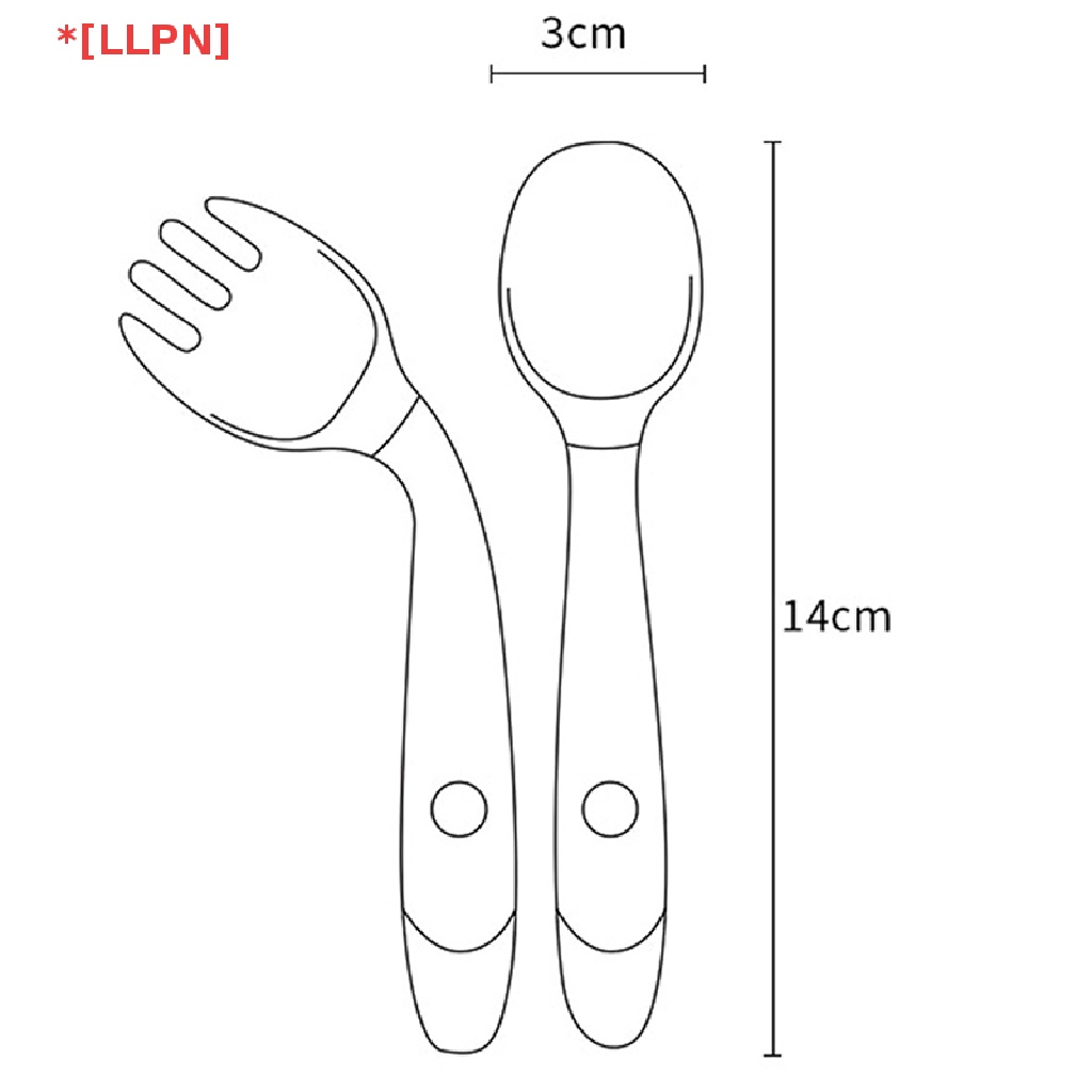 Set 2 Muỗng Nĩa PP + TPE Mềm Tập Ăn Cho Bé Sơ Sinh