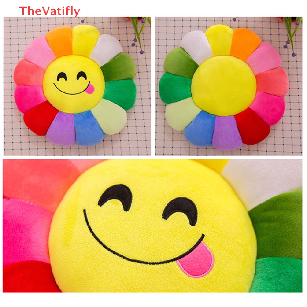 [Thevalifly] Gối Nhồi Bông Mềm Hình Hoa Hướng Dương Trang Trí Sofa Nhà Cửa