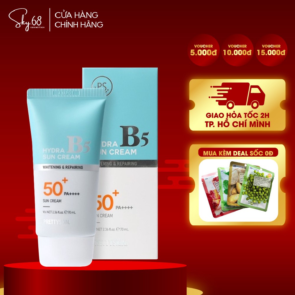 Kem Chống Nắng PrettySkin Phục Hồi Dưỡng Trắng Hydra B5 Suncream 70ml