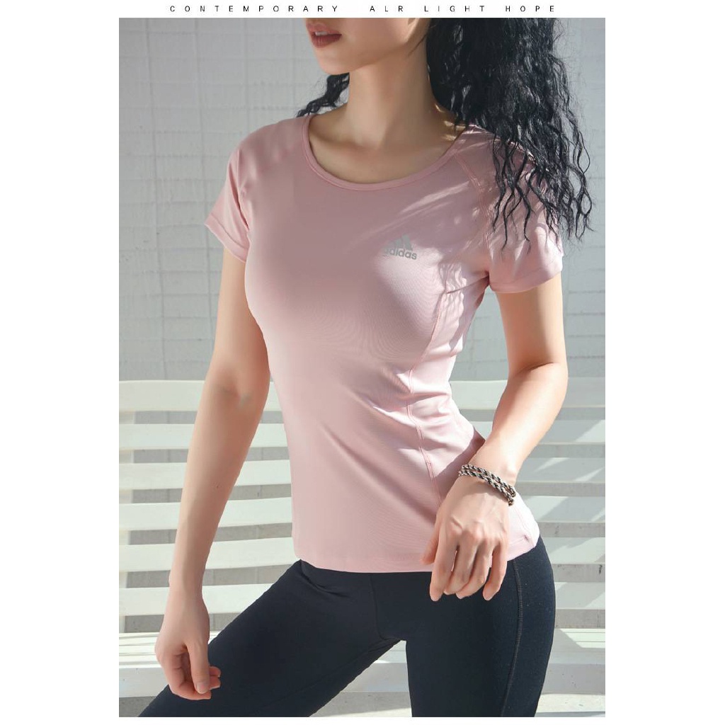 Áo Thun Thể Thao Adidas Ôm Dáng Mau Khô Thời Trang Cho Nữ