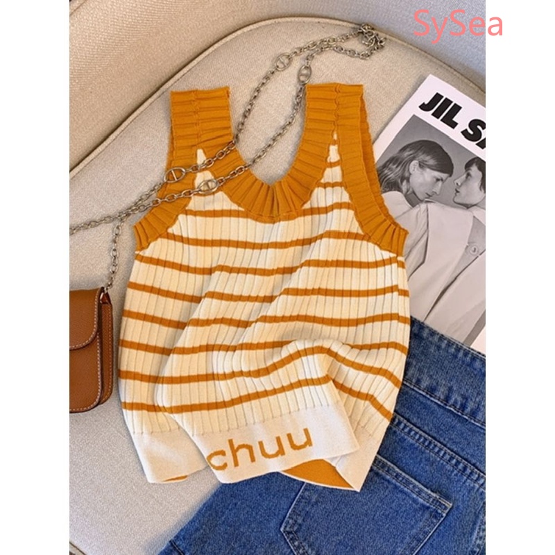 Áo Hai Dây Họa Tiết Kẻ Sọc Thời Trang Mùa Hè Cho Nữ