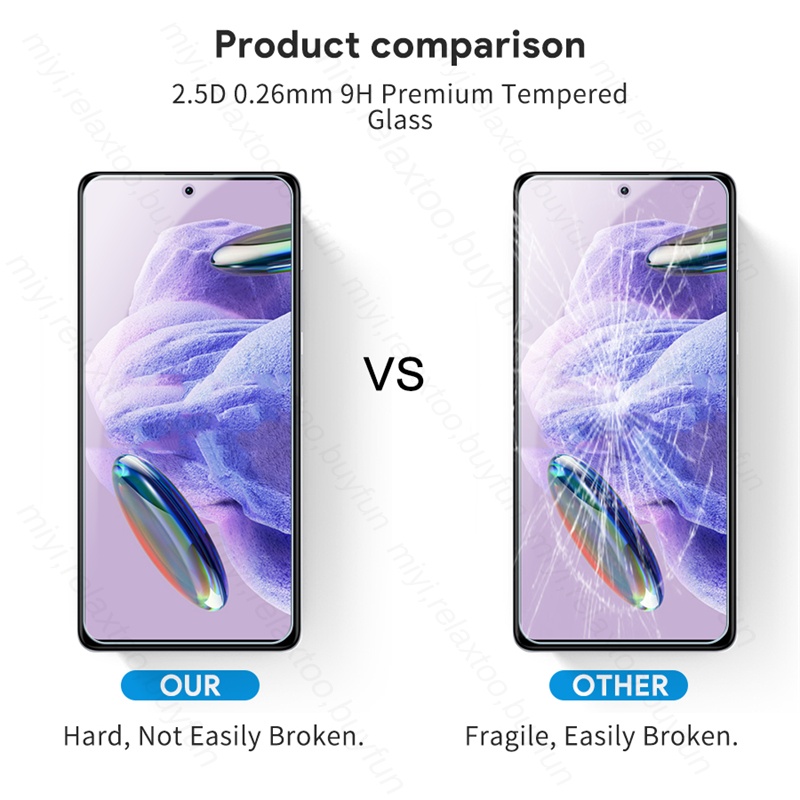 Set 2 Kính Cường Lực 9H Cao Cấp Bảo Vệ Toàn Màn Hình Cho Xiaomi Redmi Note 12S 12 11 pro plus 4G 5G 2AK