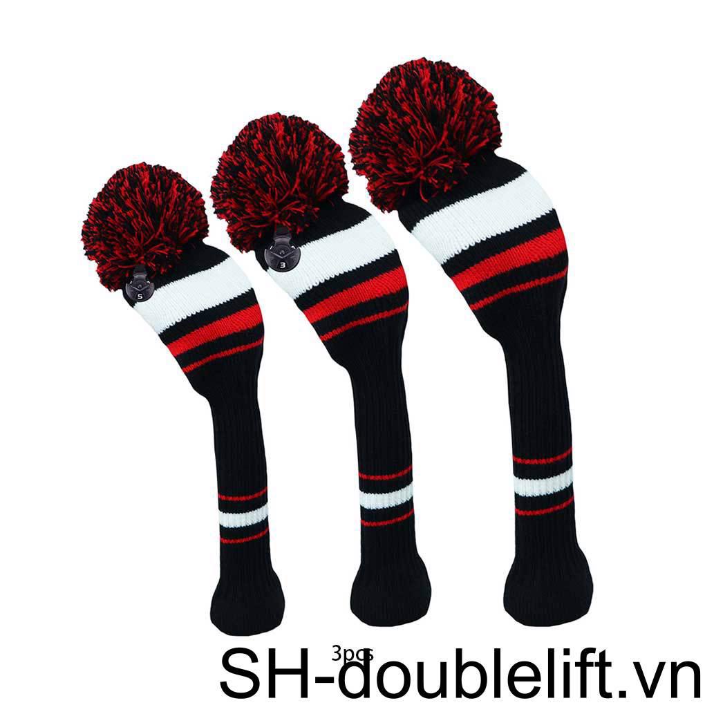 Bộ 3 Vỏ Bọc Đầu Gậy Đánh Golf 135 Độ Mềm Mại Nhỏ Gọn Có Thể Thay Thế Bảo Vệ Cho Nam Và Nữ