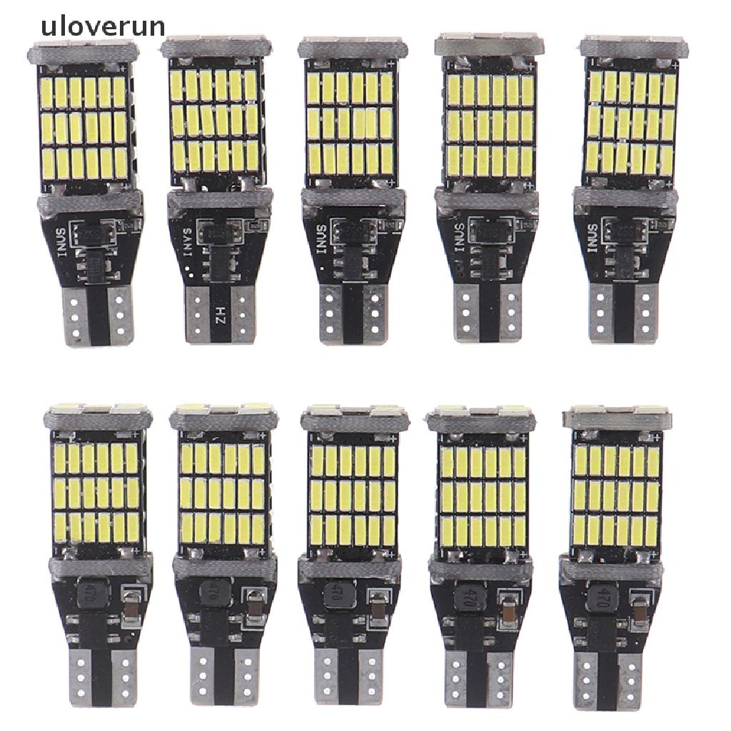 Set 10 Bóng Đèn LED 45 SMD 4014 T15 W16W 6000K Ánh Sáng Trắng Dành Cho Ô Tô