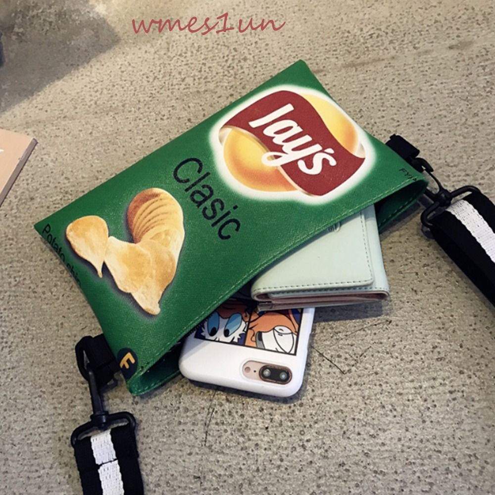 Túi Đeo Chéo Vải Canvas Hình Vuông Nhỏ Nhắn Dễ Thương Vui Nhộn WMES15H