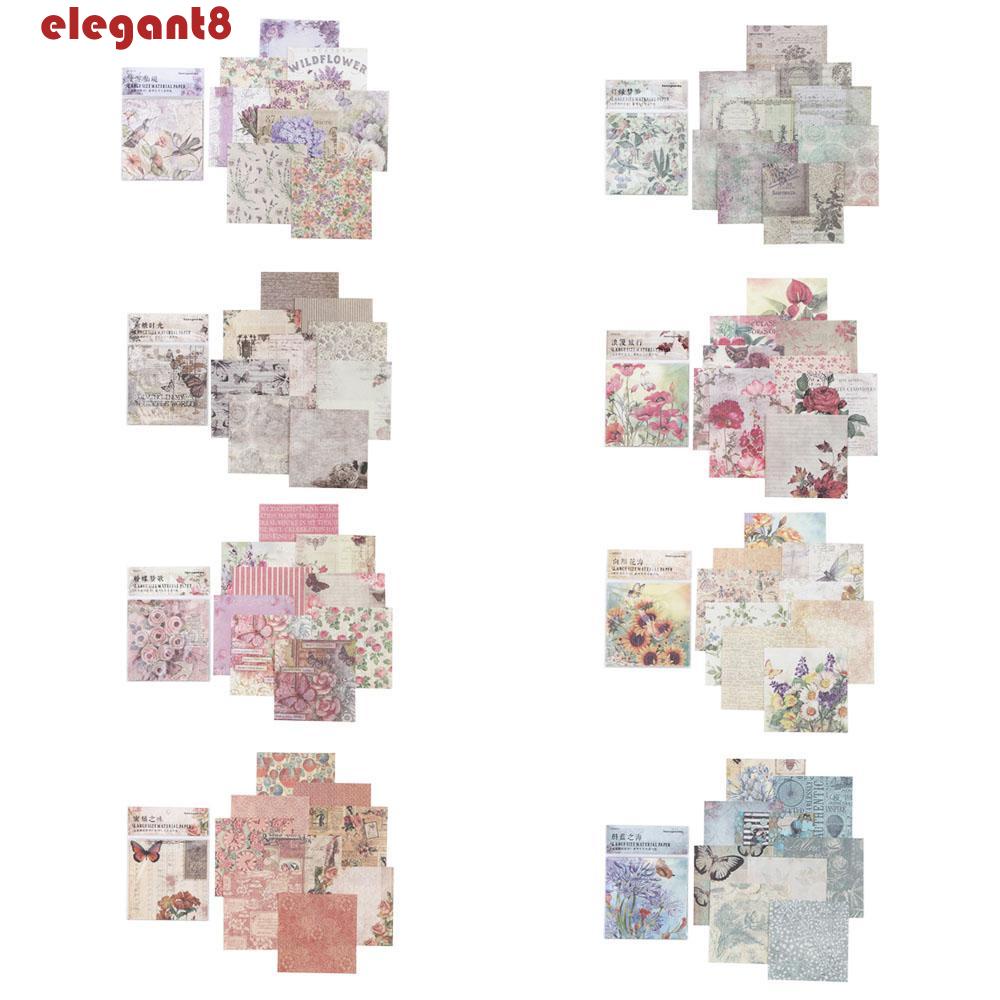 Bộ 30 Tờ Giấy Ghi Chú Họa Tiết Hoa Vintage Trang Trí Album