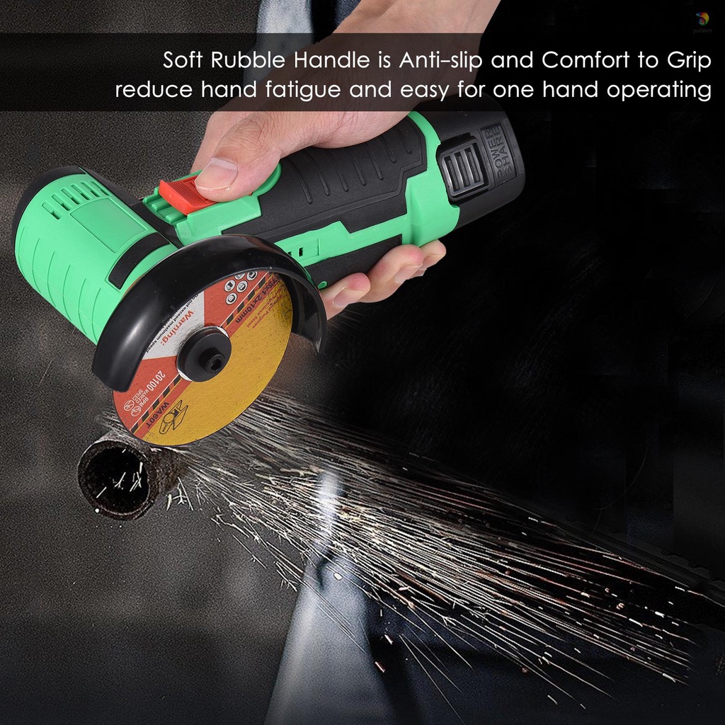 Máy Mài Góc Không Dây 12V 19500rpm Mini Sạc Lại Được Kèm 2 Đĩa Mài Đánh Bóng