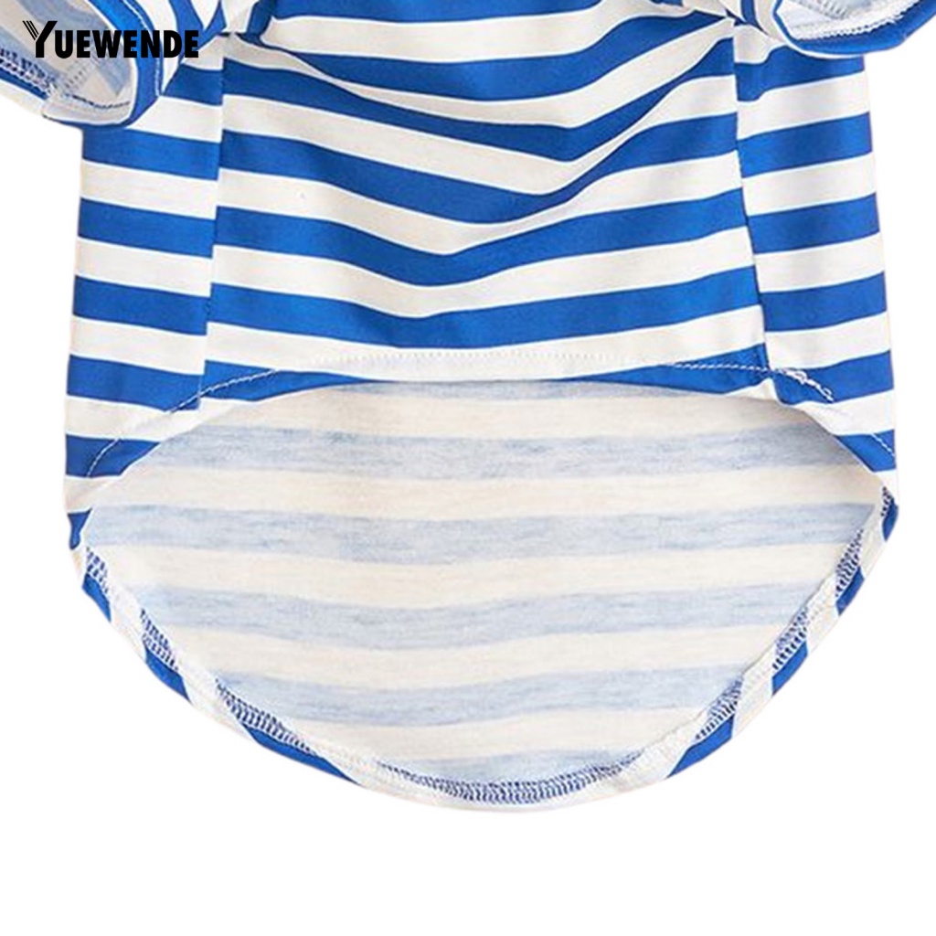 Yue.z Áo Sơ Mi Cổ Thủy Thủ Kẻ Sọc Thoáng Khí Thời Trang Mùa Hè Cho Thú Cưng