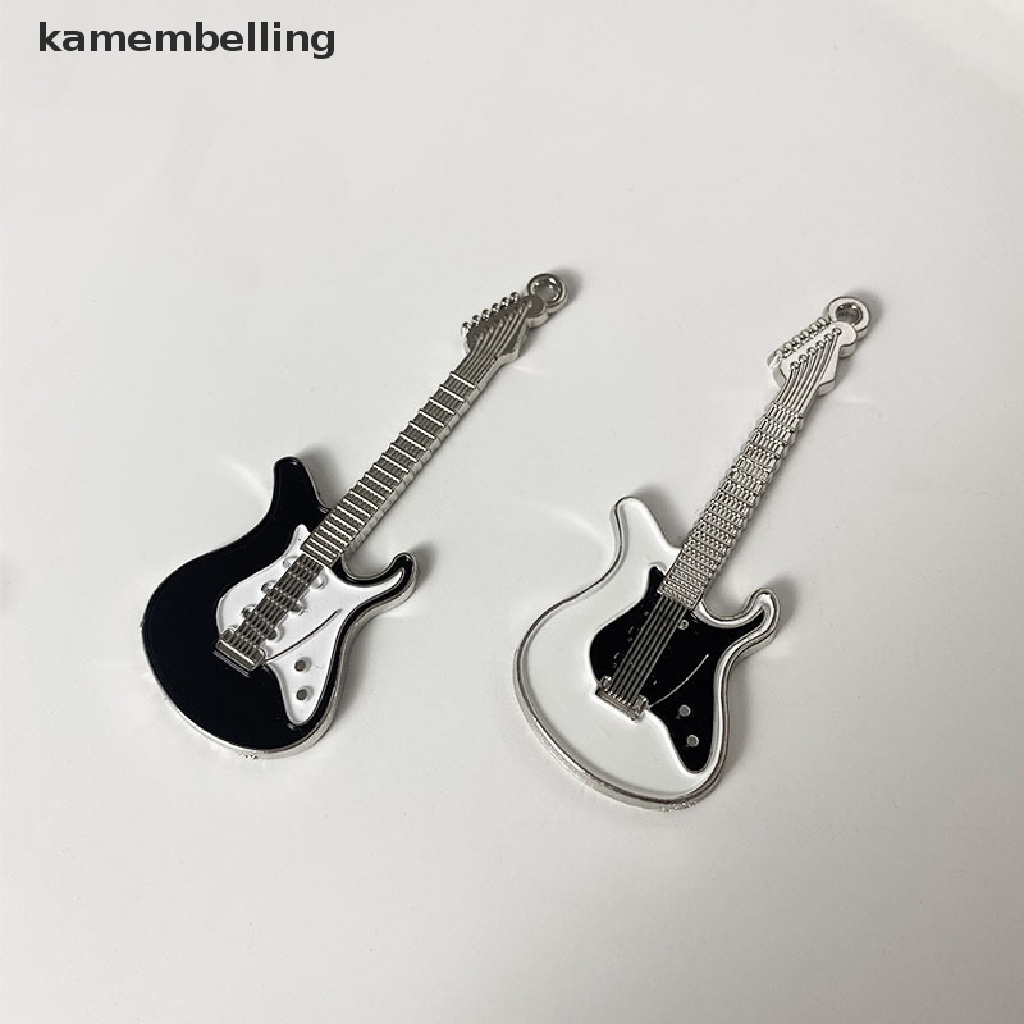 Kamembelling Kẹp Tóc Hình Đàn Guitar Màu Trắng Đen Y2K Phong Cách Lolita