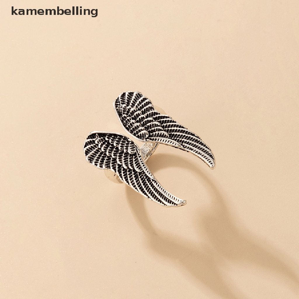 Kamembelling Nhẫn Hình Cánh Thiên Thần Phong Cách Punk Hip Hop Cổ Điển Có Thể Điều Chỉnh Thích Hợp Làm Quà Tặng Cho Nữ