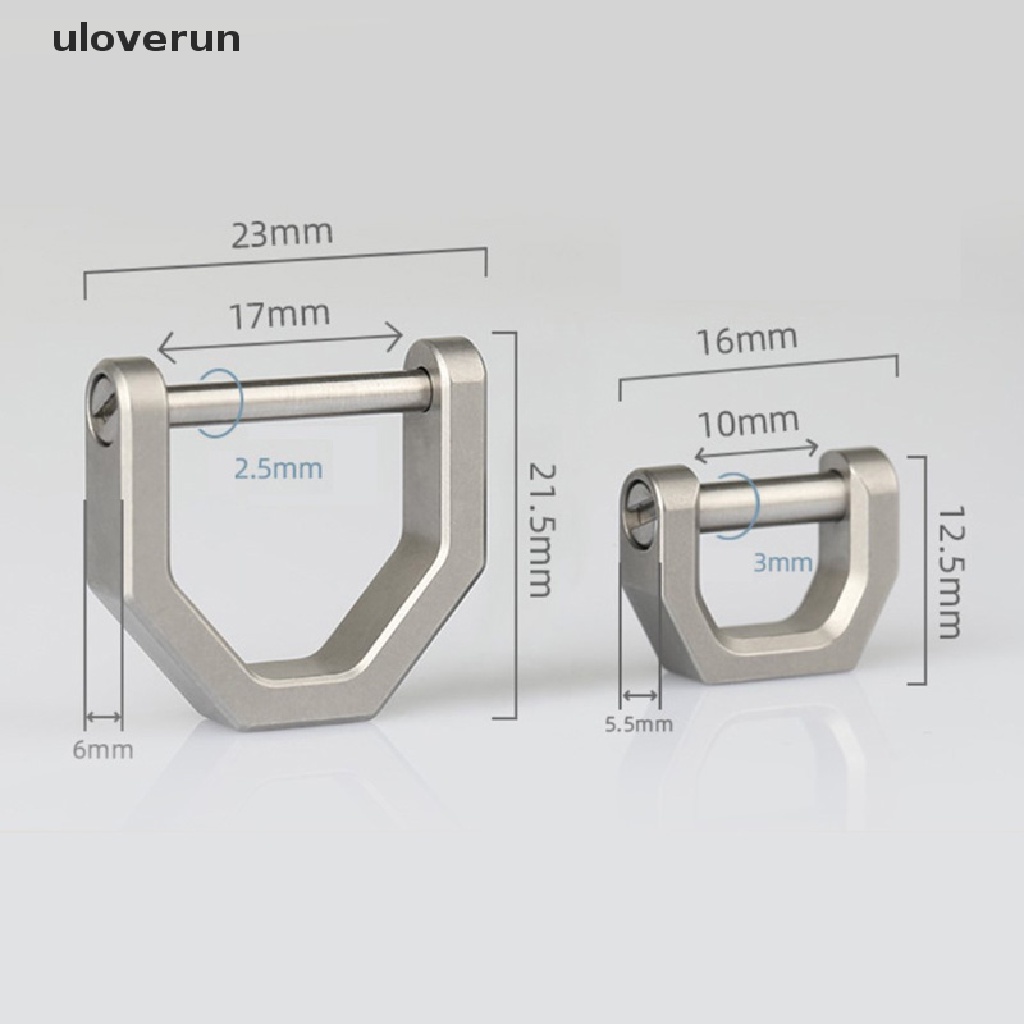 Uloverun Móc Khóa Mini Đa Năng Hình Chữ D Bằng Titan Tiện Dụng