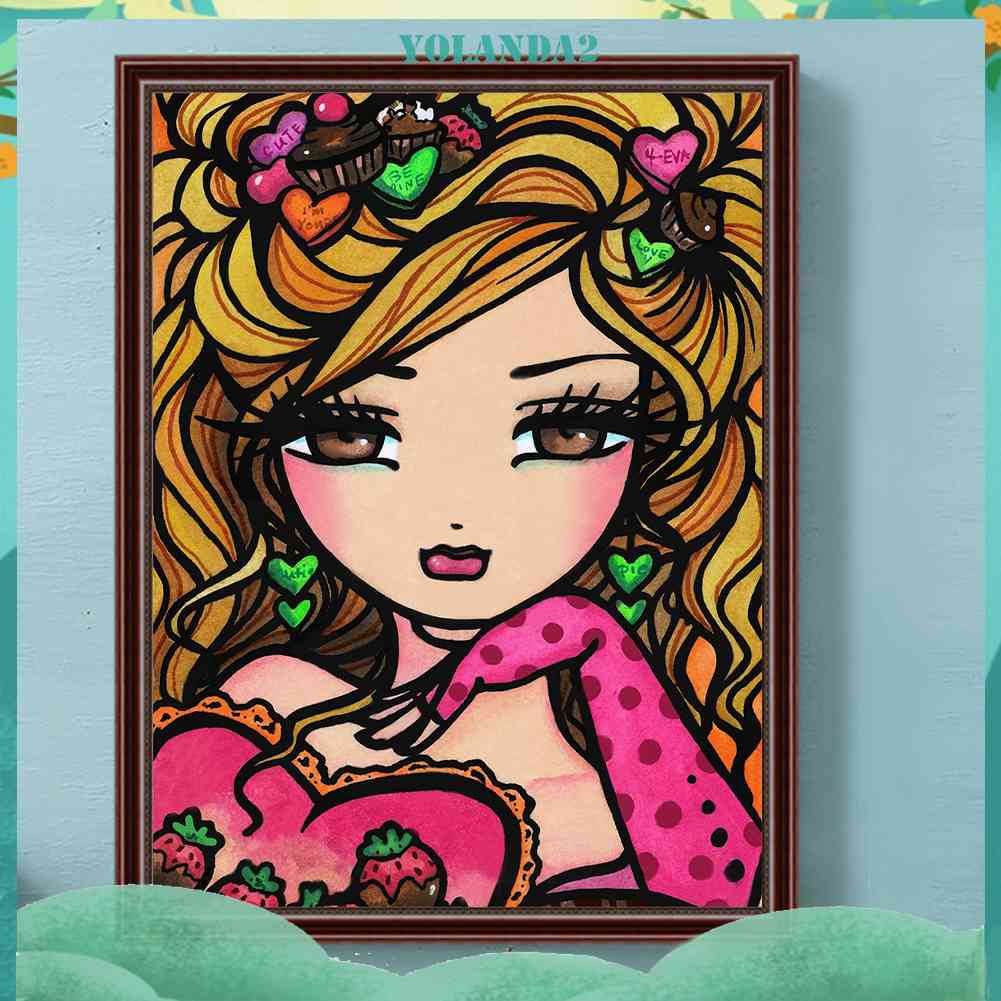 Tranh Đính Đá Kim Cương Toàn Bộ 5D DIY Hình Vẽ Cô Gái Trang Trí Nhà Cửa