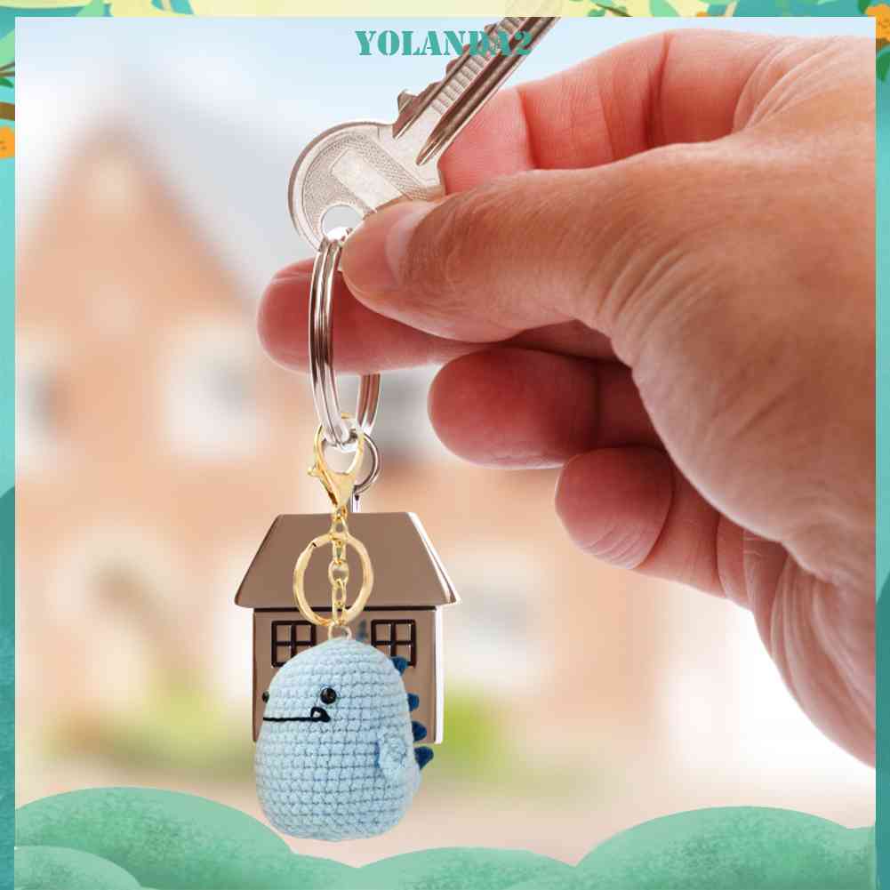 Móc Khóa Hình Khủng Long Đan Len Dễ Thương Cho Người Mới Bắt Đầu