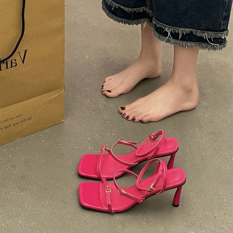 Giày Cao Gót Phối Khóa Cài Thời Trang Mùa Hè Dành Cho Nữ