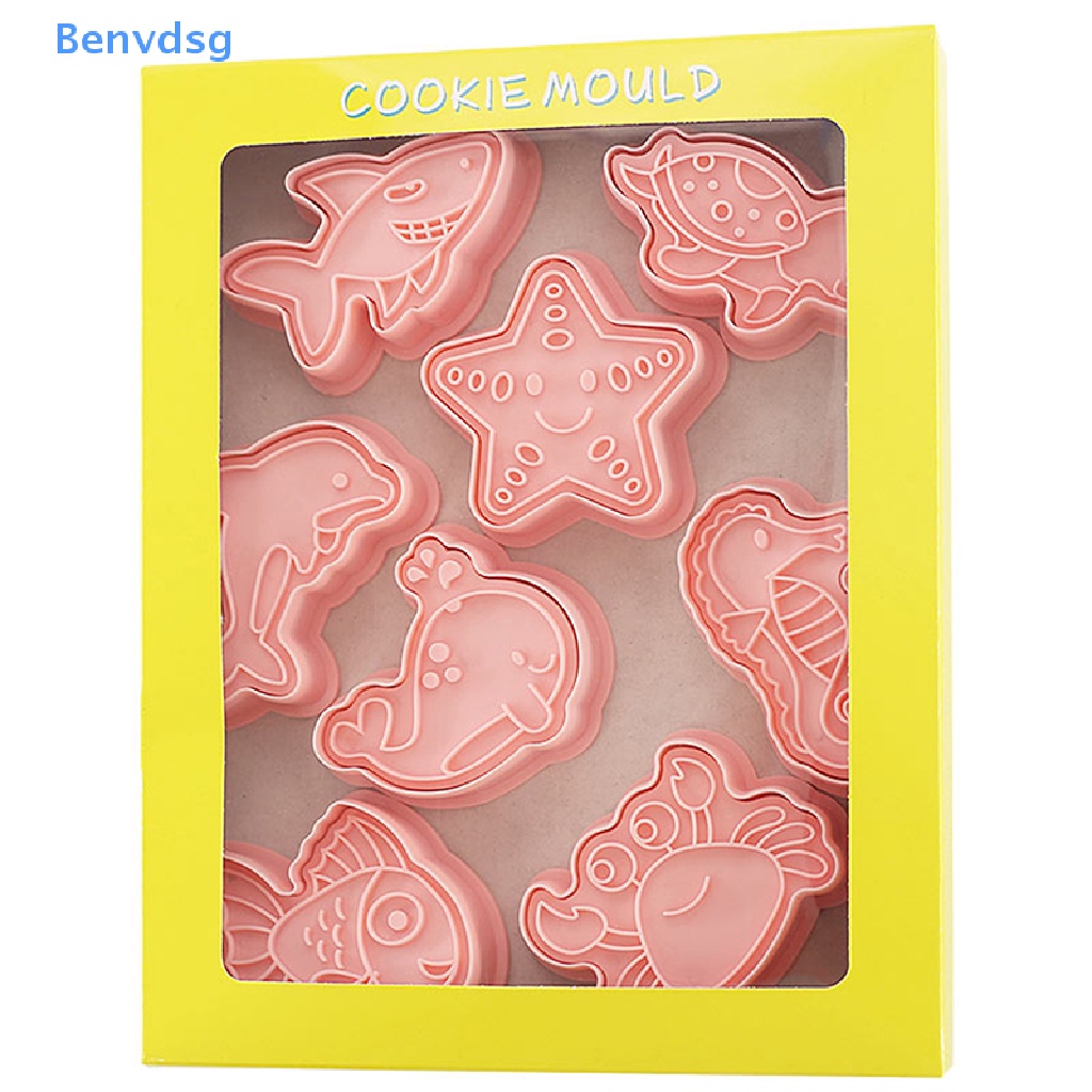 Bộ 8 Khuôn Cắt Bánh Quy Hình Động Vật Biển Hoạt Hình 3D