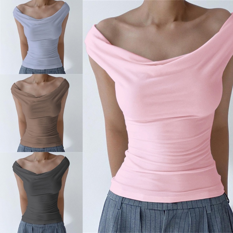 Áo Thun Sát Nách Màu Sắc Đơn Giản Thời Trang Mùa Hè Cho Nữ