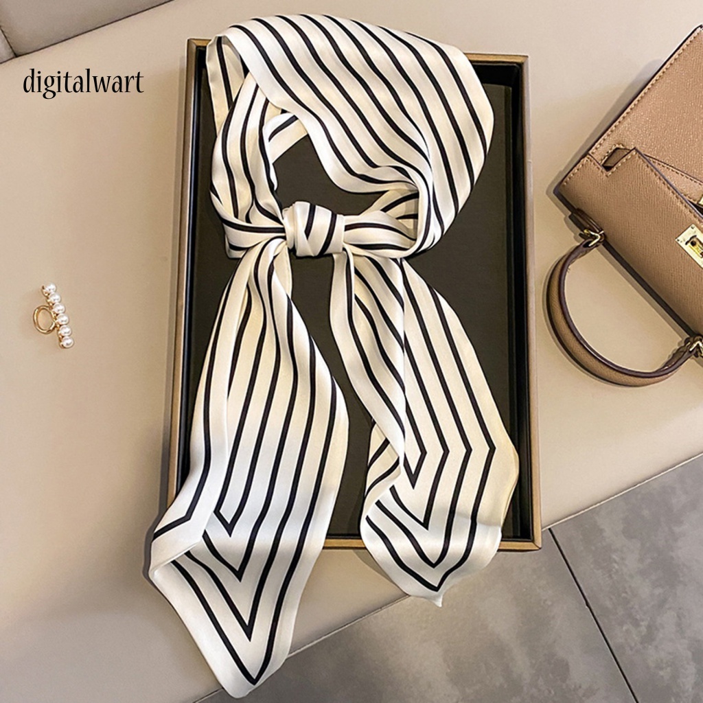 Kỹ Thuật Số| Băng Đô Vải Satin Kẻ Sọc Màu Sắc Tương Phản Thời Trang Cho Nữ