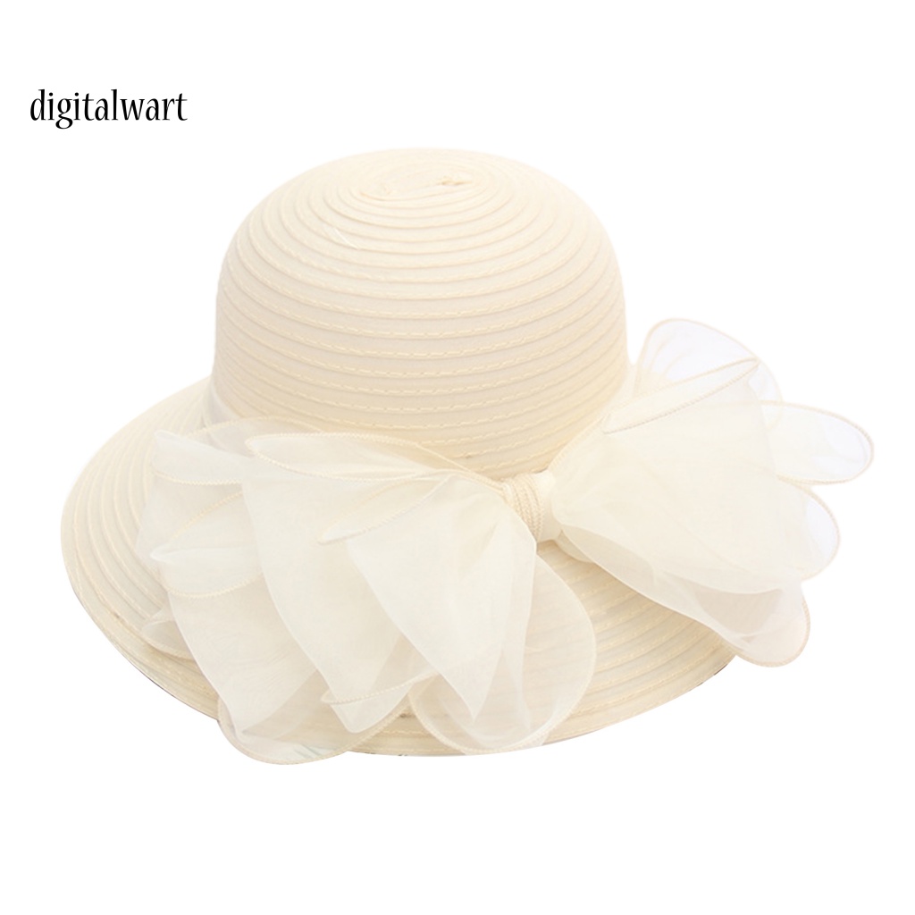 Kỹ Thuật Số| Nón Rộng Vành Phối Nơ Thời Trang Mùa Hè Cho Phái Nữ