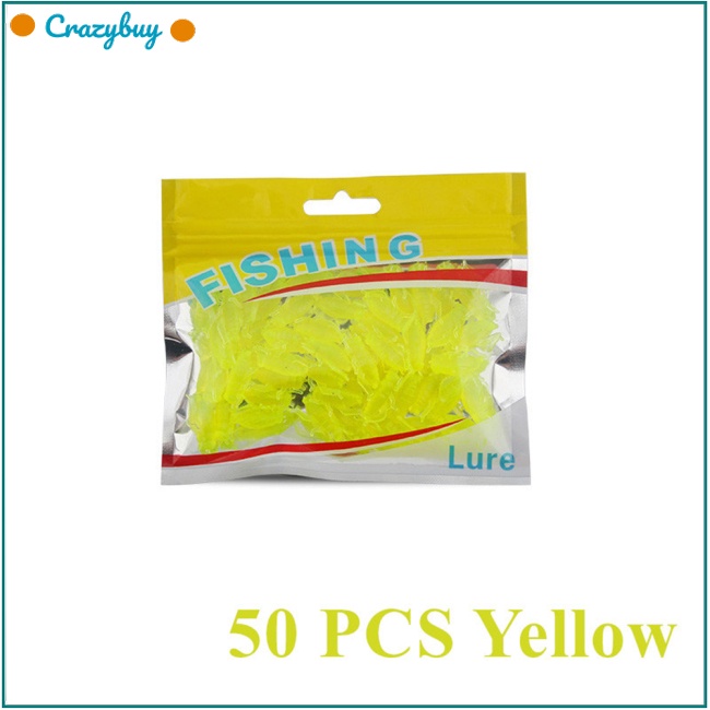 Cr Set 50 Mồi Câu Cá Giả Hình Quả Ớt Bằng Silicon Dài 0.7g Chiều Dài 2.1cm Có Móc Tiện Dụng