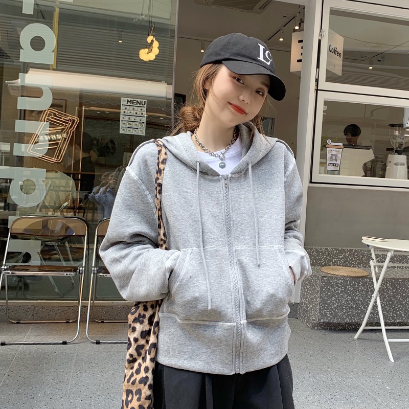 Áo vệ sinh Áo hoodie Áo nỉ Áo dài tay Trang phục nữ hàn Áo khoác