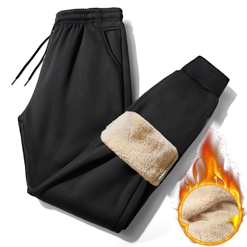 Quần thể thao AOKANG dáng rộng bằng lông cừu dày dặn ấm áp thời trang mùa đông cho nam