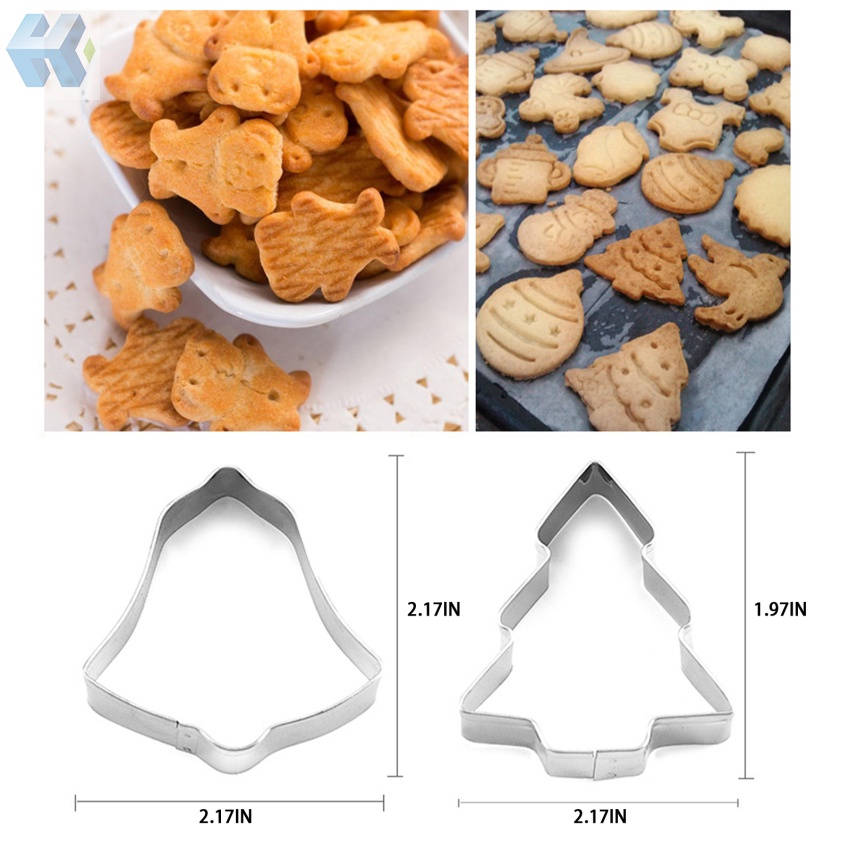 Set 10 Khuôn Cắt Bánh Quy Tạo Hình Chủ Đề Giáng Sinh Bằng Thép Không Gỉ Tiện Dụng