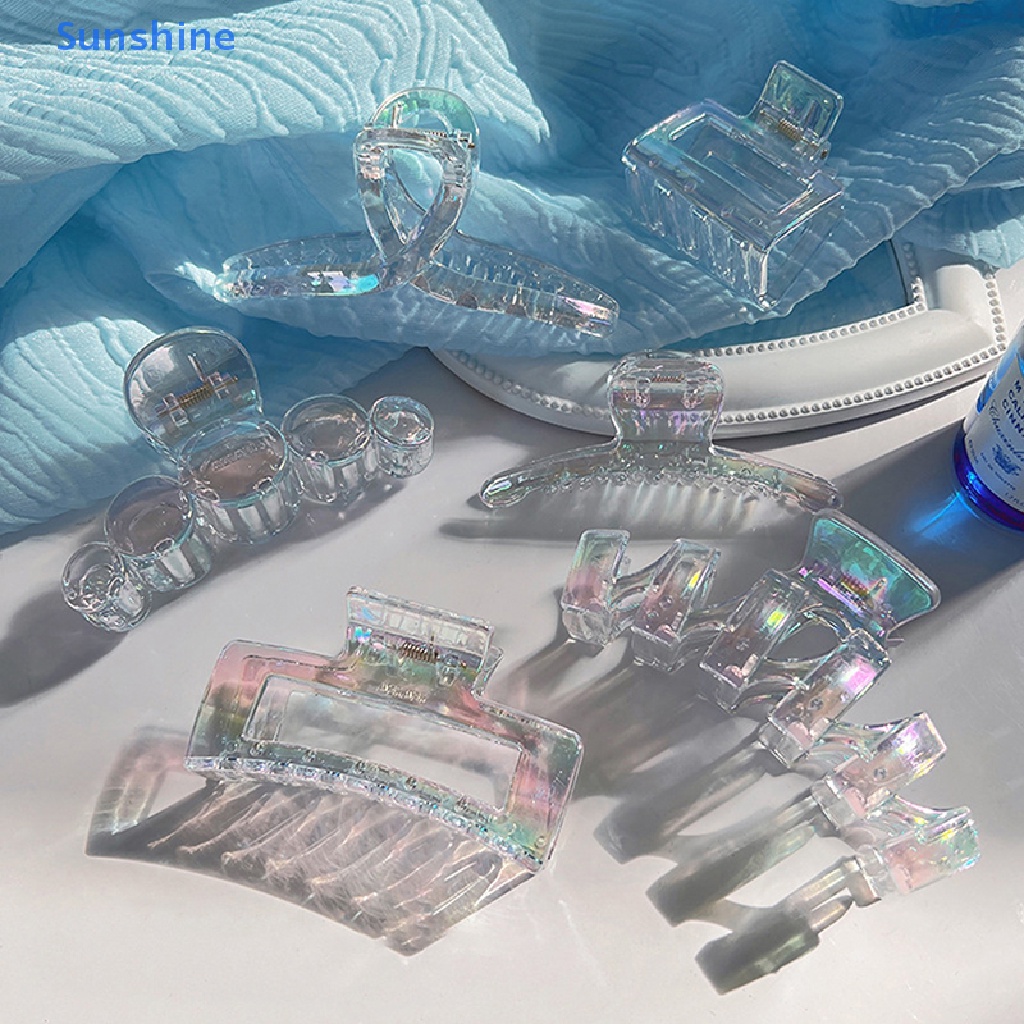 Kẹp Tóc Càng Cua Họa Tiết Hình Học Màu Gradient