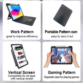iKey Magnetic Split Detachable Wireless Bluetooth LED Backlit Backlight Touchpad Keyboard Leather Case Compatible For iPad Pro 11 12.9 Mini 6 Air 4 Air 5 10th gen 10.9 9th 8th 7th gen 10.2 Air 3 10.5 inch With Pencil Slot Holder Vertical Protection Cover