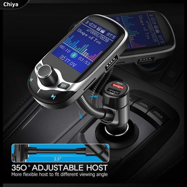 Máy Nghe Nhạc Mp3 Kết Nối Bluetooth 5.0 Fm Hai Cổng Usb Qc3.0 / Thẻ tf Cho Xe Hơi